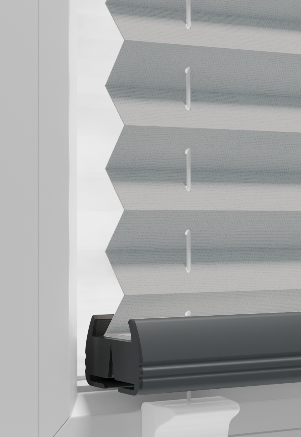 Zbliżenie plisy Veloline Diego Pearl T526 Aluminiowa Szarość