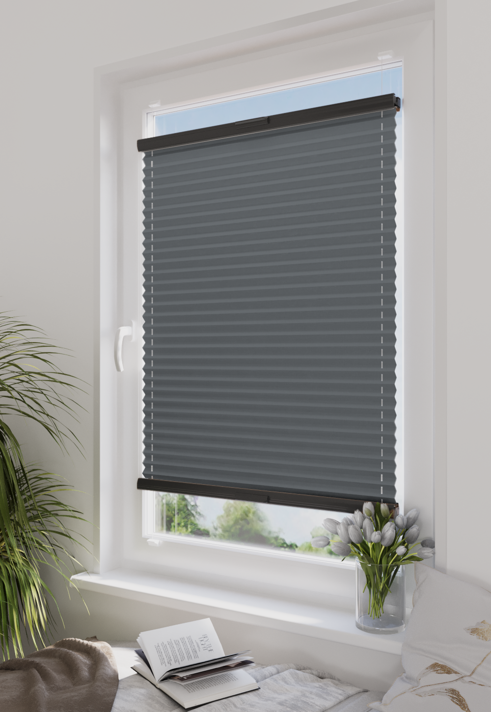 Plisa Veloline Diego Pearl T669 Stalowy Szary w aranżacji