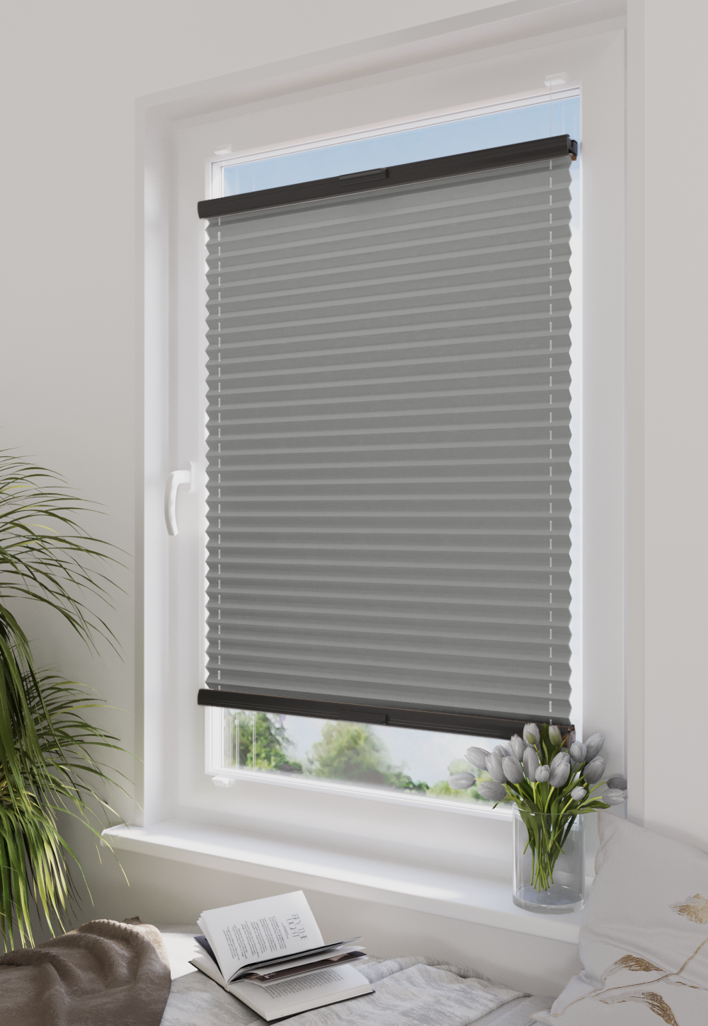 Plisa Veloline Diego Pearl T672 Srebrny Szary w aranżacji