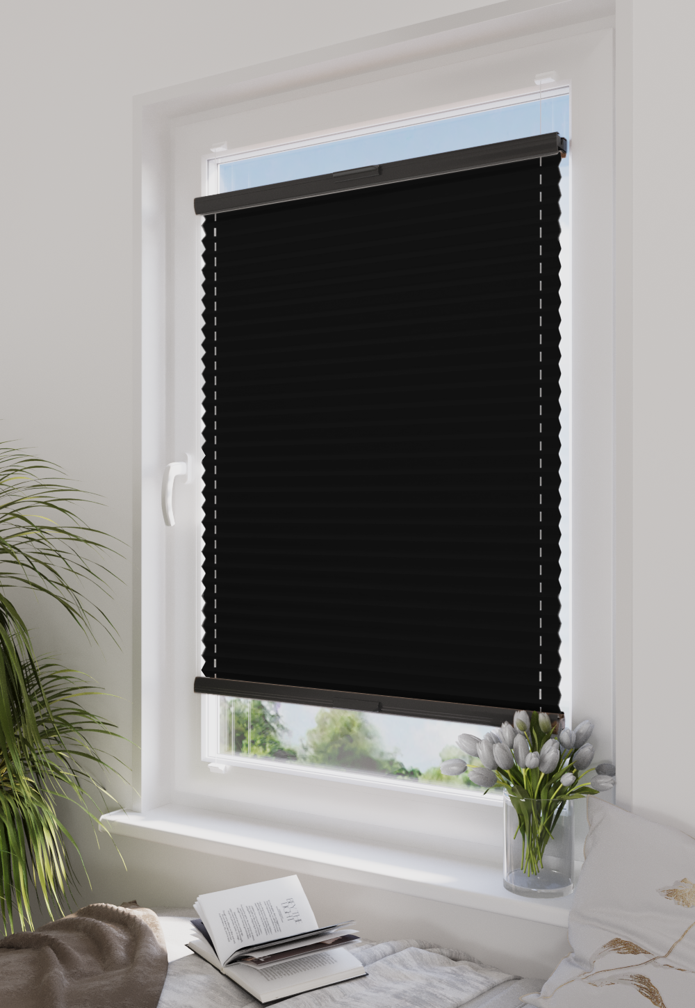 Plisa Veloline Diego Pearl T753 Głęboka Czerń w aranżacji